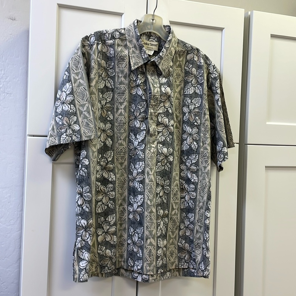 COOKE STREET (PULL OVER ) ALOHA SHIRT SIZE L 100% COTTON MADE IN HAWAII